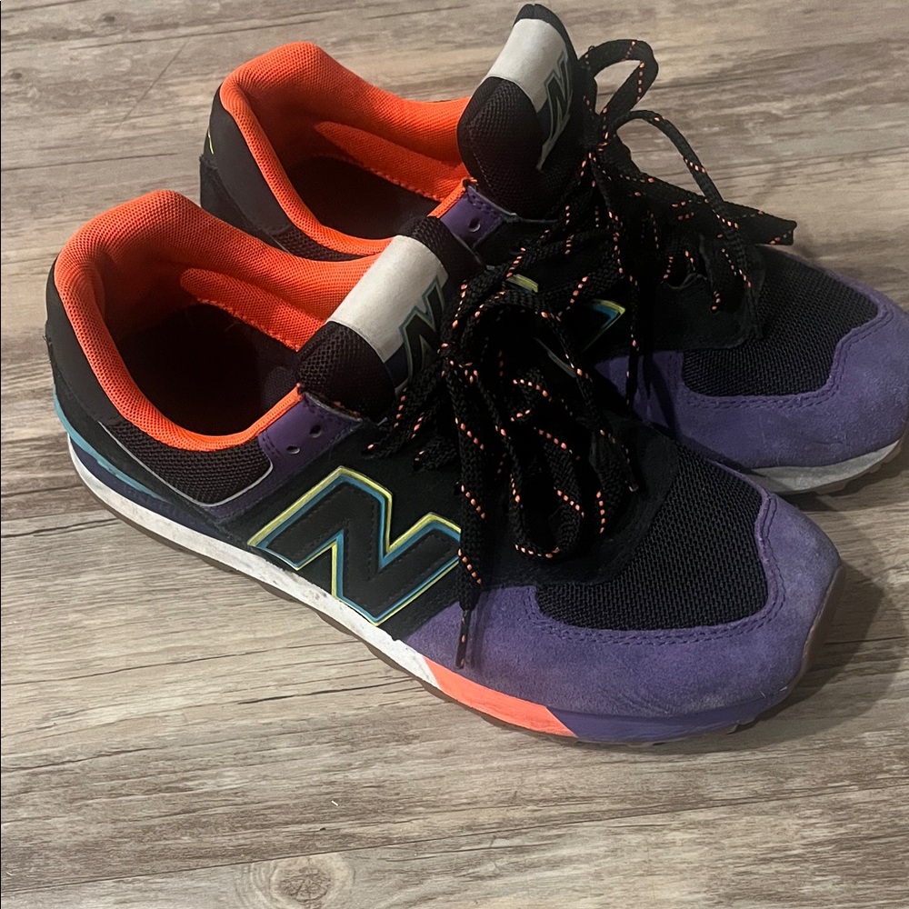 New Balance Men’s Black, Purple & Orange Athletic Sneakers
